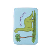 Tapis De Bain Caricature de dinosaure de brontosaurus vert migno (Devant (Vertical))