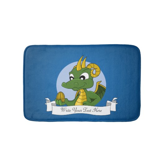 Tapis De Bain Caricature de dragon vert (Devant)