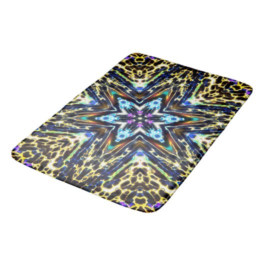 Tapis De Bain Caricature de fleurs de kaléidoscope entourée de b (Angle)