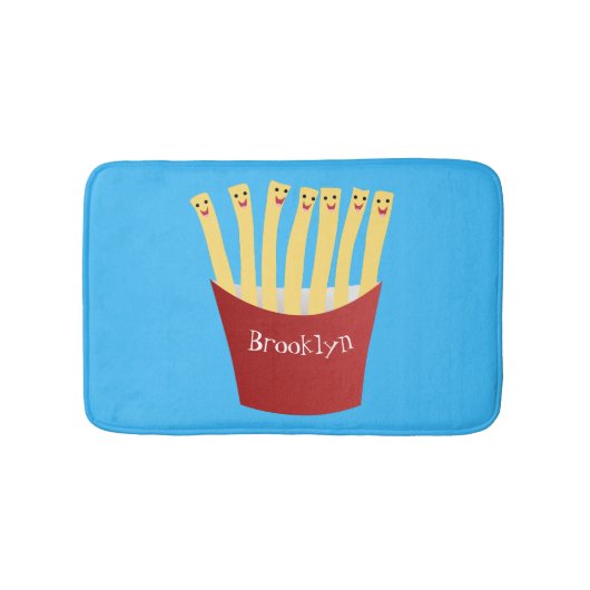 Tapis De Bain Caricature de frites Cute kawaii fast food (Devant)