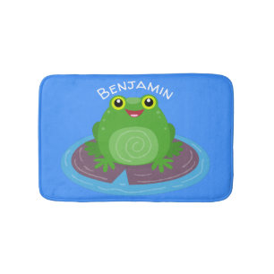 Tapis De Bain Caricature de grenouille verte mignonne