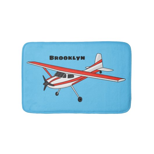 Tapis De Bain Caricature de l'avion à train de vélo (Devant)