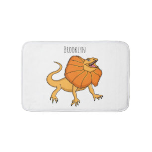 Tapis De Bain Caricature de lézard à col frisé orange
