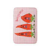 Tapis De Bain Caricature de piments chantants mignons (Devant (Vertical))