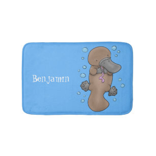Tapis De Bain Caricature de platypus bébé très heureuse
