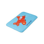 Tapis De Bain Caricature de vol d'avion rouge mignon (Angle)