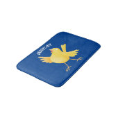 Tapis De Bain Caricature d'oiseau canari jaune chantant mignon (Angle)
