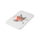 Tapis De Bain Caricature d'oiseau rouge chantant mignon (Angle)