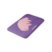 Tapis De Bain Caricature d'ours d'eau tardigrade rose mignon (Angle)