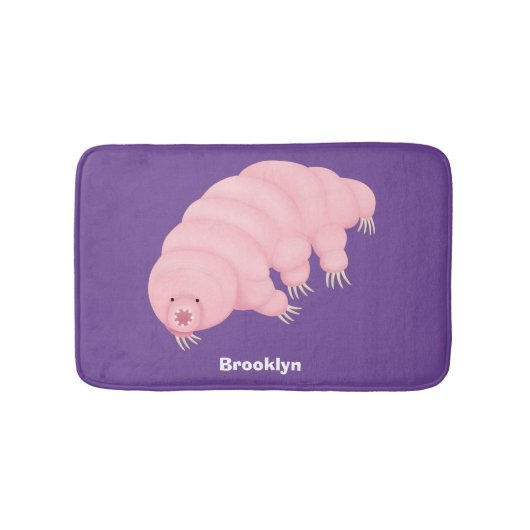 Tapis De Bain Caricature d'ours d'eau tardigrade rose mignon (Devant)