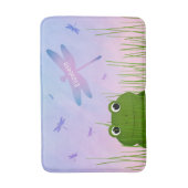 Tapis De Bain caricature grenouille regarder sur l'herbe dragonf (Devant (Vertical))