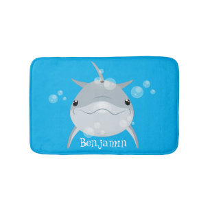 Tapis De Bain Caricature joli dauphin kawaii kawaii