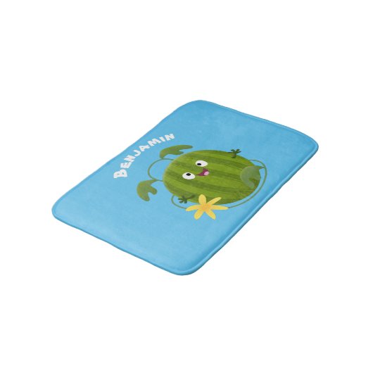 Tapis De Bain Caricature joli et souriant de pastèque (Angle)