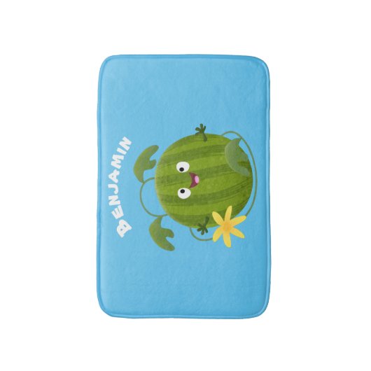 Tapis De Bain Caricature joli et souriant de pastèque (Devant (Vertical))