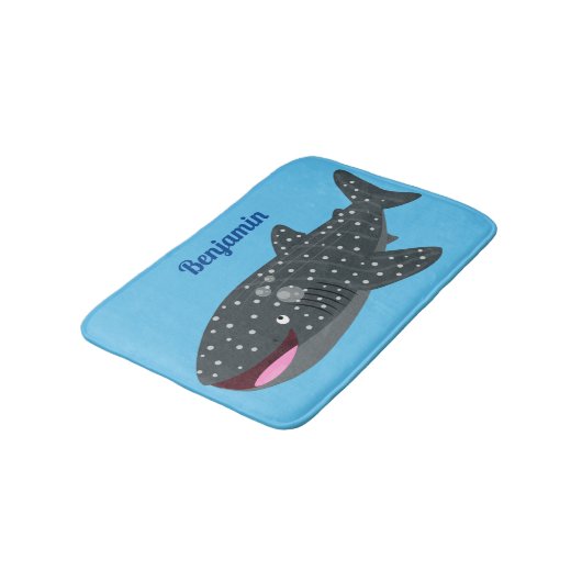 Tapis De Bain Caricature joli requin baleine joyeux (Angle)