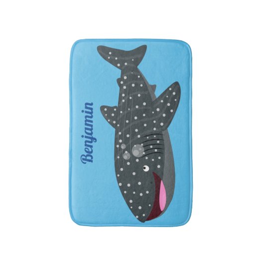 Tapis De Bain Caricature joli requin baleine joyeux (Devant (Vertical))