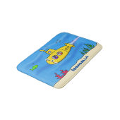 Tapis De Bain Caricature sous-marine joyeuse (Angle)