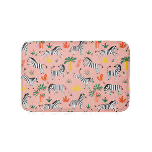 Tapis De Bain Caricature Zebras Funny Motif sans couture