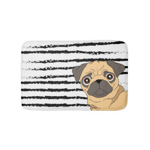 Tapis De Bain Carlin rayé noir blanc