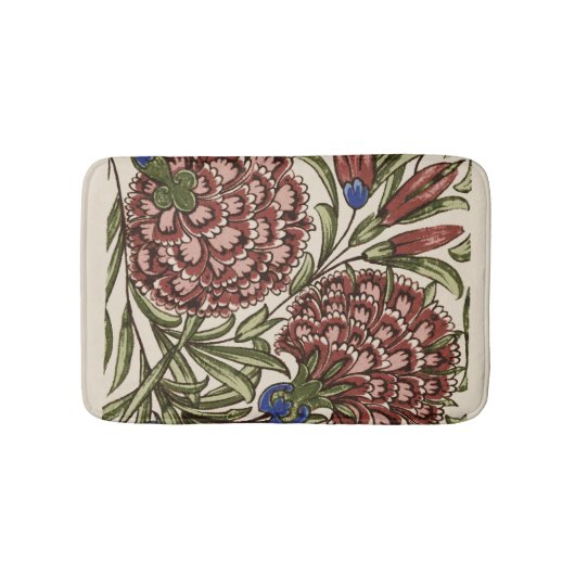 Tapis De Bain Carnation Carrelage Fleur Antique Art Rustique (Devant)
