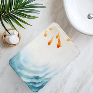 Tapis De Bain Carpeaux de Poisson Koi Aquarelle Abstraite Séréni