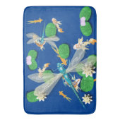 Tapis De Bain Carpes Koï, nénuphar et libellules bleues (devant Vertical)