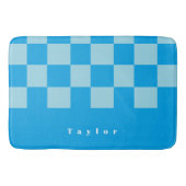 Tapis De Bain Carré bleu foncé et clair bloque motif (Devant)
