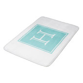 Tapis de bain carré de monogramme de turquoise (Angle)
