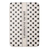 Tapis De Bain Carré géométrique Beige Noir (devant Vertical)