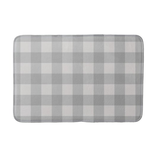 Tapis De Bain Carré Vichy Gris Bleu Rustique (Devant)
