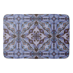 Tapis De Bain Carreau espagnol Azulejo Violet Aquarelle