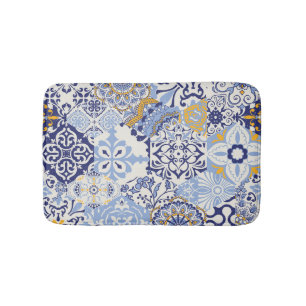 Tapis De Bain Carreaux azulejos colorés : motif dessiné à la mai