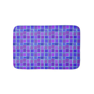 Tapis De Bain Carreaux de mosaïque violette en forme de carrés