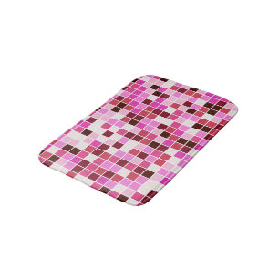Tapis De Bain Carreaux de piscine, Carreaux de mosaïque rose, Mo