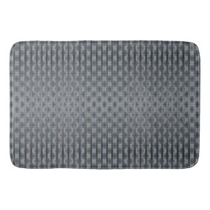 Tapis De Bain Carreaux et rayures grises dans les tons Turquoise