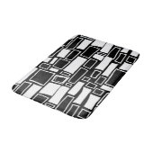 Tapis De Bain Carreaux géométriques noirs blancs Abstraits (Angle)