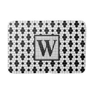 Tapis De Bain Carreaux hexadécimaux Imprimer Monogramme Bain Mat