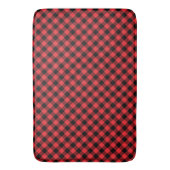 Tapis De Bain Carreaux Rouge Noir Buffalo (devant Vertical)
