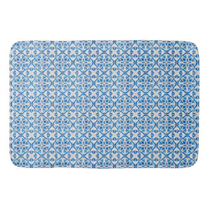 Tapis De Bain Carrelage Bleu Méditerranéen Motif - Elégant Azule