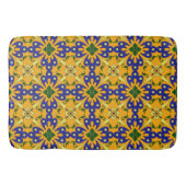 Tapis De Bain Carrelage Bleu Orange Et Jaune Espagnol Motif (Devant)