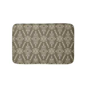 Tapis De Bain Carrelage Boho Tirée À Main Ethnique