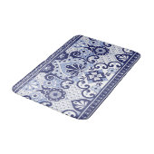 Tapis De Bain Carrelage d'art populaire mexicain Talavera bleu e (Angle)