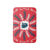 Tapis De Bain Carrelage de Noël Folk Doodle Art (Devant (Vertical))