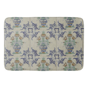 Tapis De Bain Carrelage Delft Antique Pot de Fleur Céramique