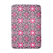 Tapis De Bain Carrelage Floral marocain, Fuchsia rose & gris / G (Devant (Vertical))