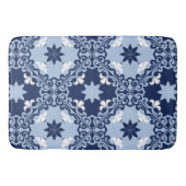 Tapis De Bain Carrelage géométrique marocain décoratif bleu (Devant)