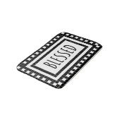Tapis De Bain Carrelage noir et blanc bienheureux (Angle)