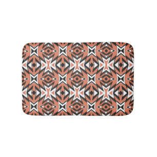 Tapis De Bain Carrelage traditionnel, corail ethnique géométriqu