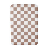 Tapis De Bain Carrés Checker mocha brun blanc géométrique rétro (Devant (Vertical))