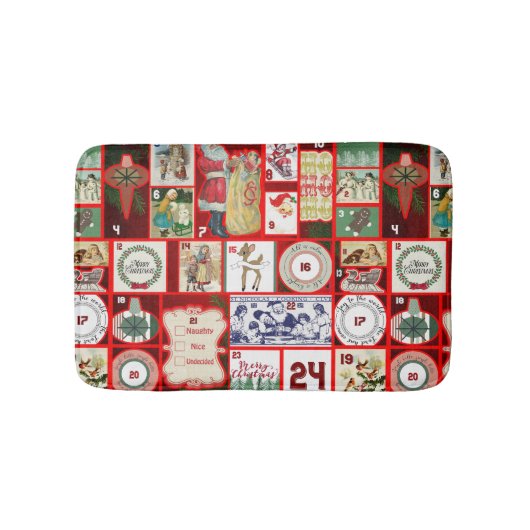Tapis De Bain Carrés de l'illustration de Noël (Devant)